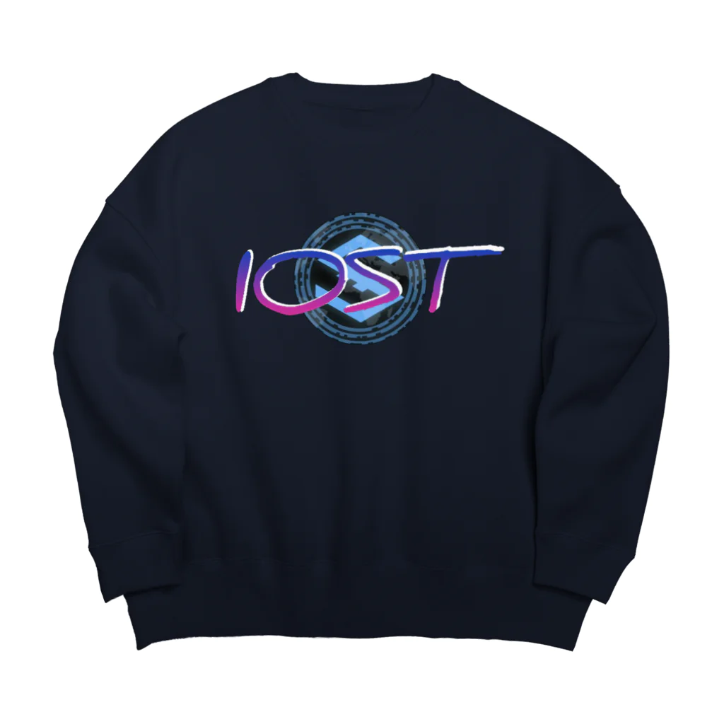 IOST_Supporter_CharityのIOST【ホッパーデザイン】グラデーション（紫） Big Crew Neck Sweatshirt