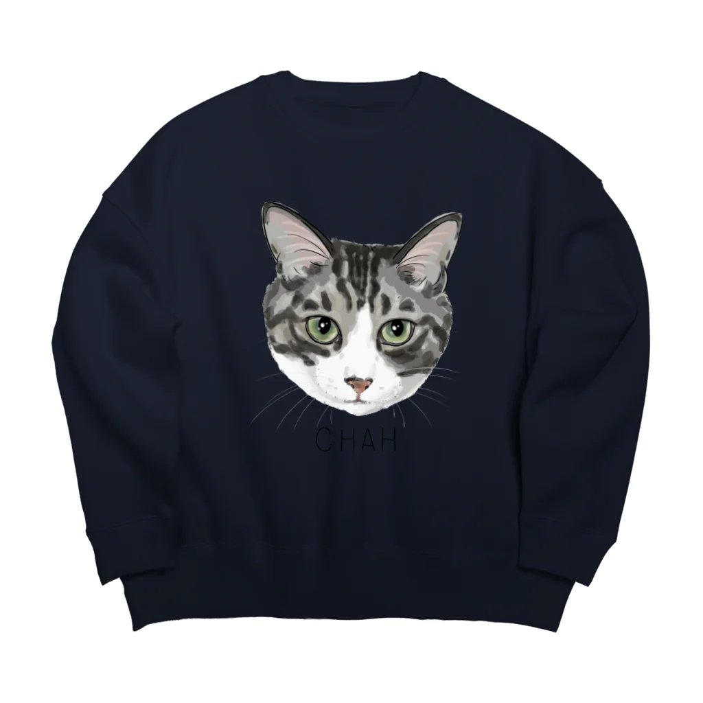 みきぞーん｜保護猫 ミッキー画伯と肉球とおともだちのchah Big Crew Neck Sweatshirt