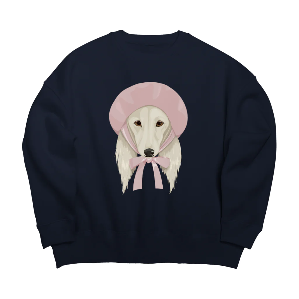 LaminaのSaluki×ベレー帽 Big Crew Neck Sweatshirt