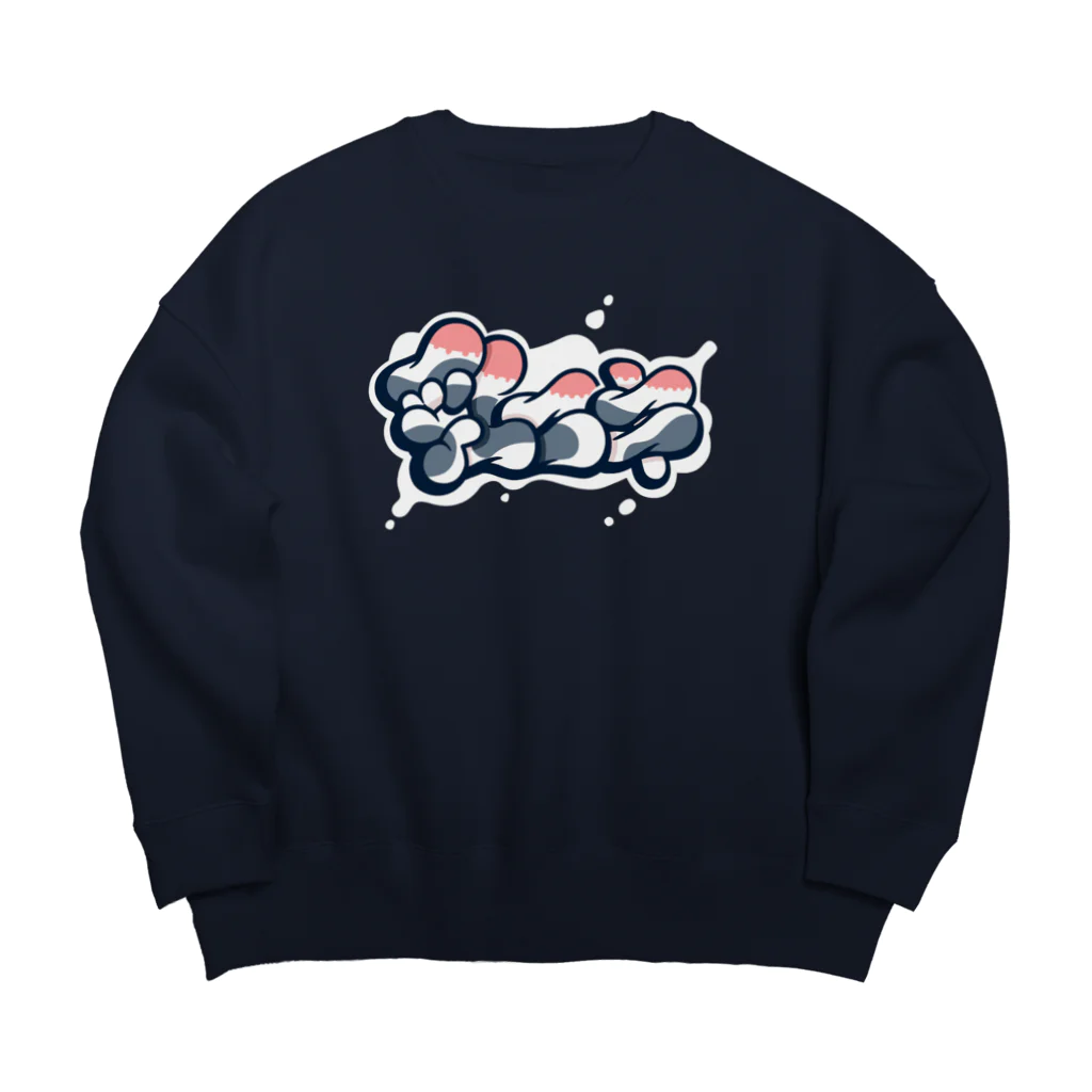 川上牧場の乳ニキ デザイン (ホルスタイン) Big Crew Neck Sweatshirt