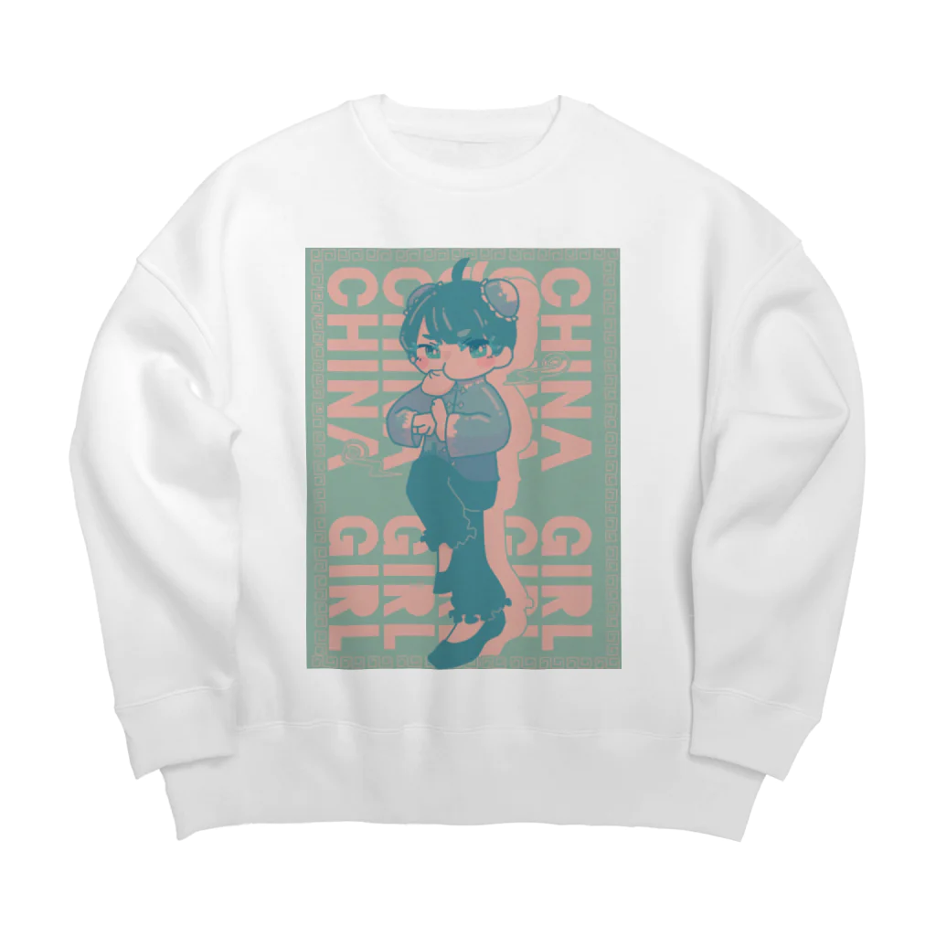 とととりとんぼのあおいろちゃいなちゃん Big Crew Neck Sweatshirt