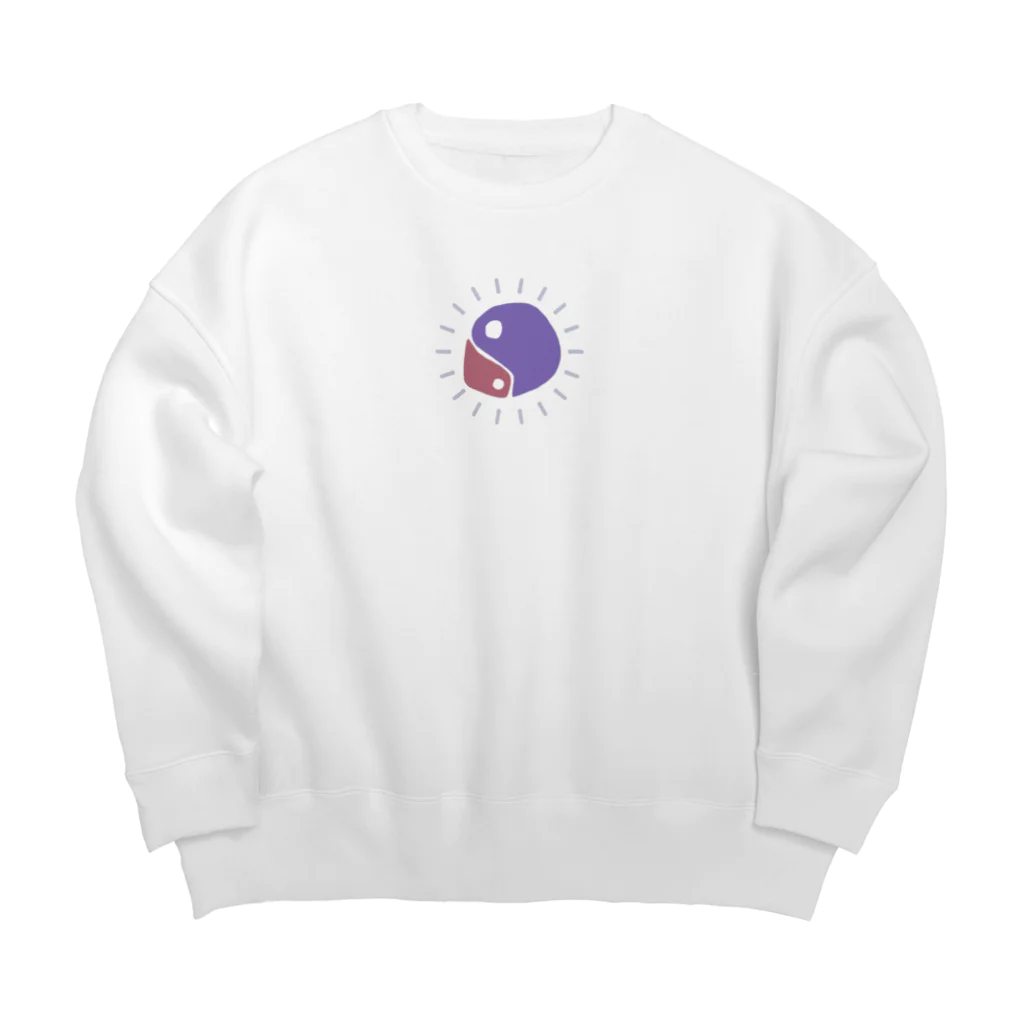 ジビエ屋のゆるマガタマ（赤茶×紫） Big Crew Neck Sweatshirt