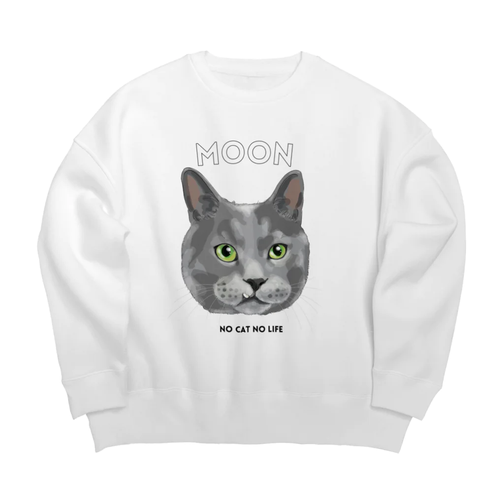 猫のイラスト屋さんのムーン さん mikiZONE Big Crew Neck Sweatshirt