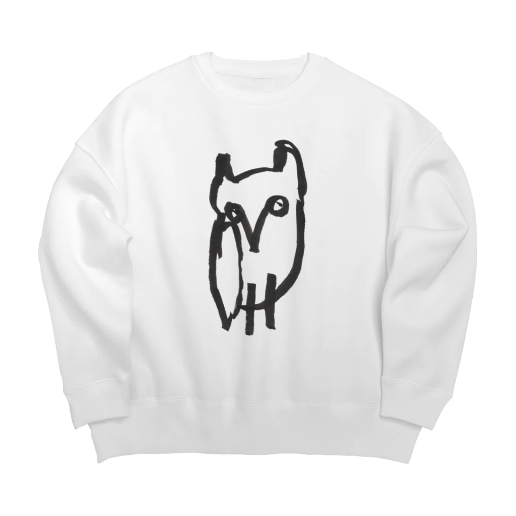 森図鑑の[森図鑑] ふでふでミミズク（ミミズクのイラストB） Big Crew Neck Sweatshirt