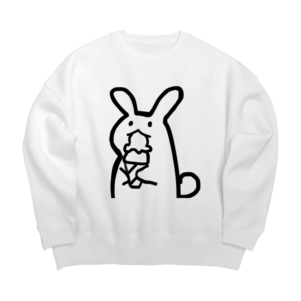 モグモグウサギのまっしろ Big Crew Neck Sweatshirt