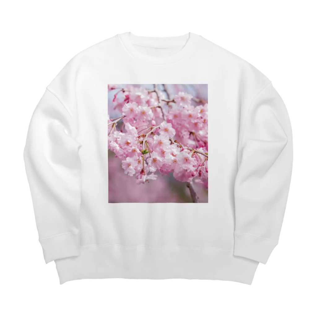 akane_art（茜音工房）の癒しの風景（八重桜） Big Crew Neck Sweatshirt