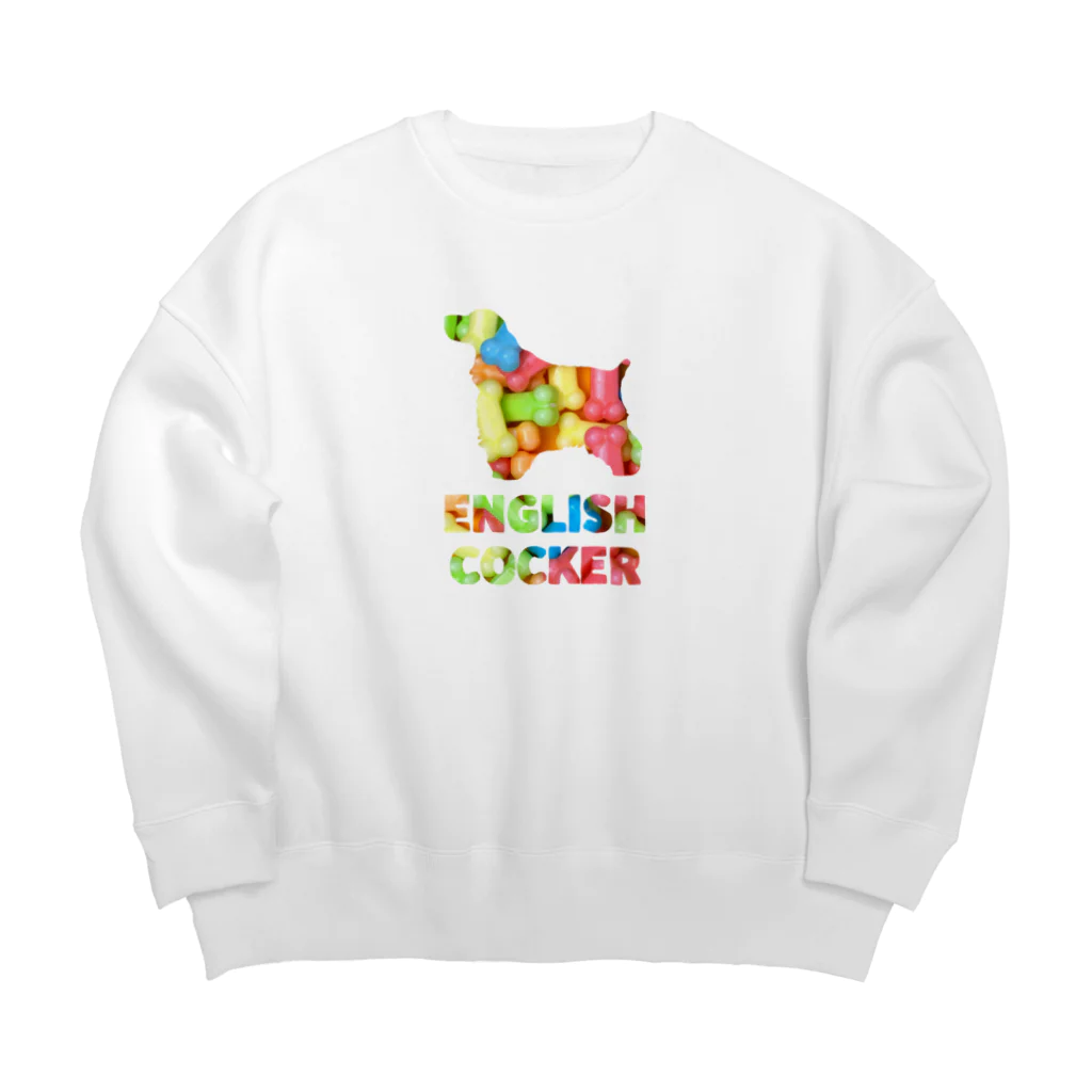 onehappinessのイングリッシュコッカースパニエル　骨ガム Big Crew Neck Sweatshirt