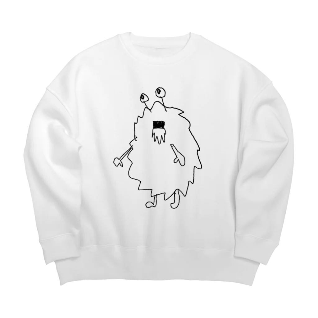 じゃがいもの大好物のもじゃもじゃ Big Crew Neck Sweatshirt