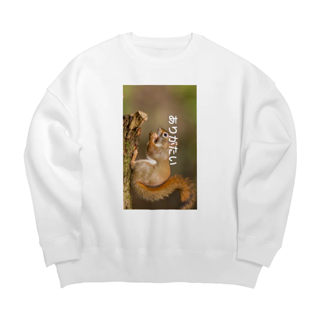 ミラくまのありがたい-リス Big Crew Neck Sweatshirt