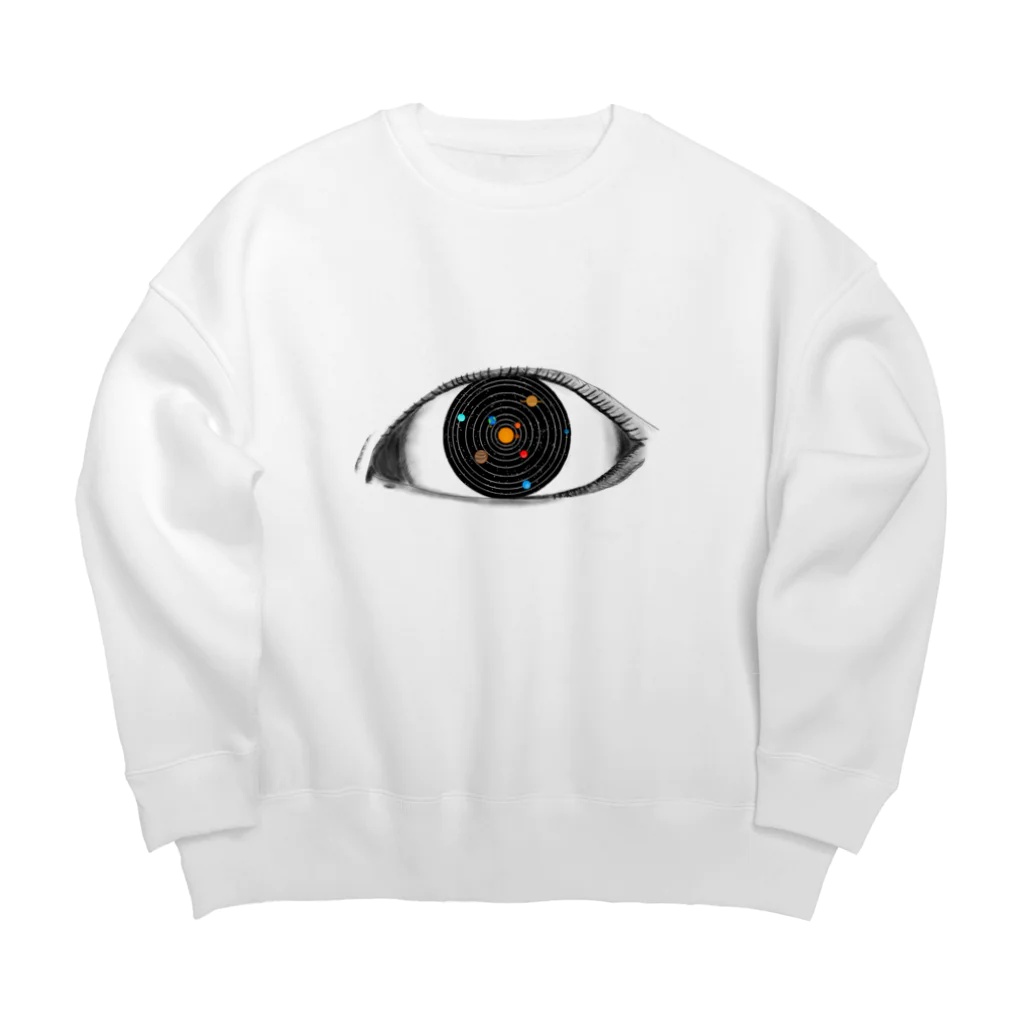 瑛の目の中に太陽系feat.冥王星 Big Crew Neck Sweatshirt