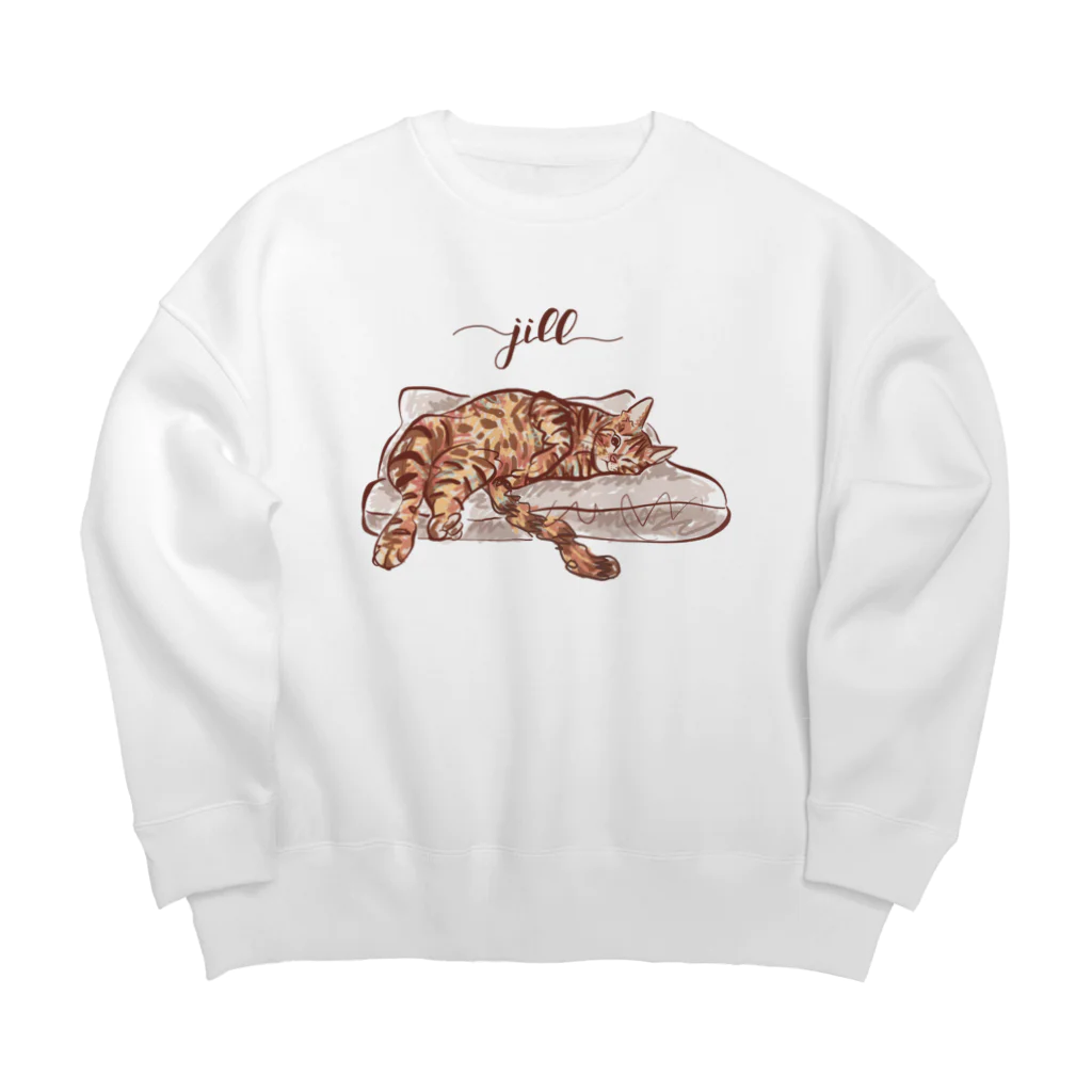 N-huluのベンガル猫のジルちゃん Big Crew Neck Sweatshirt