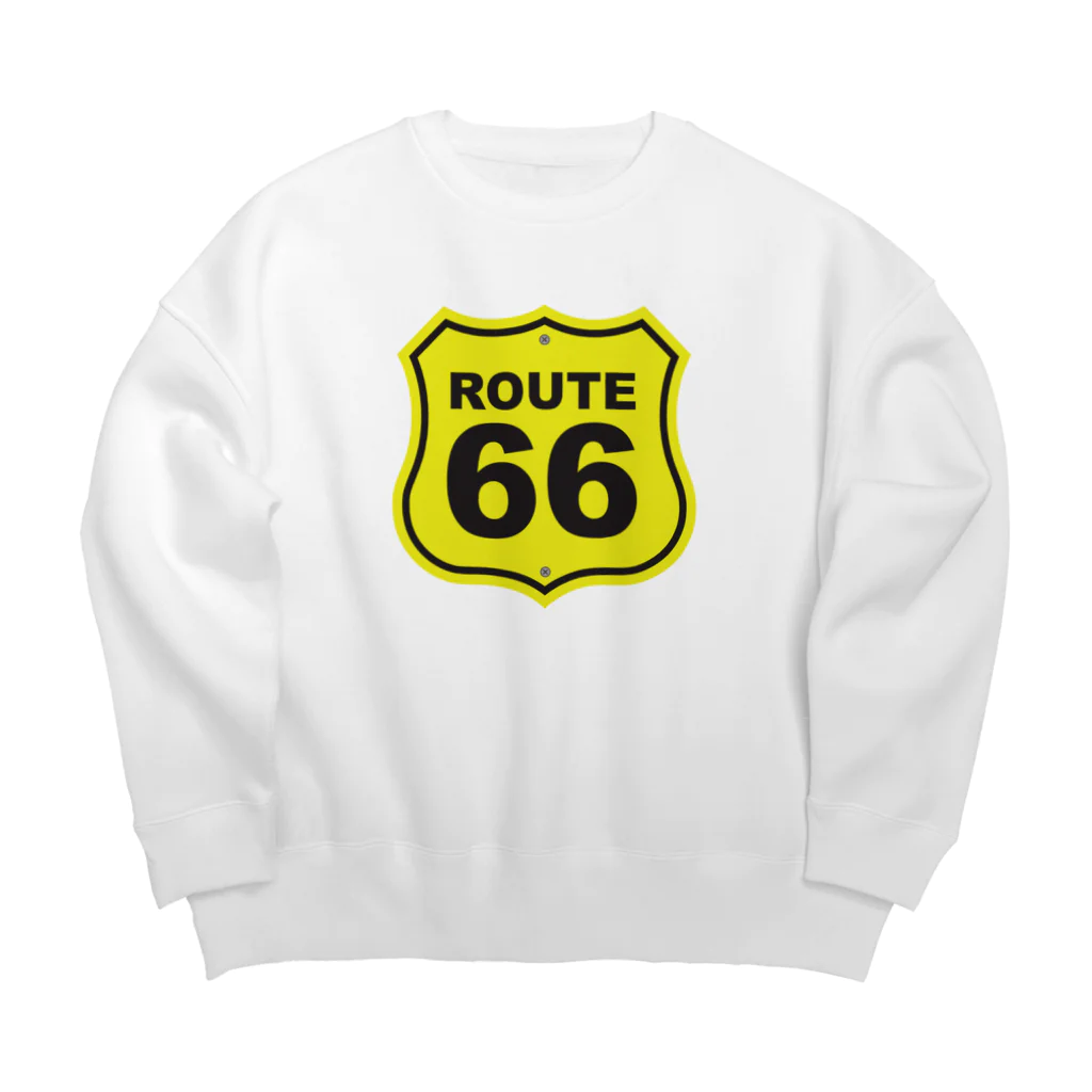 アロハスタイルハワイのU.S. Route 66  ルート66　イエロー ビッグシルエットスウェット