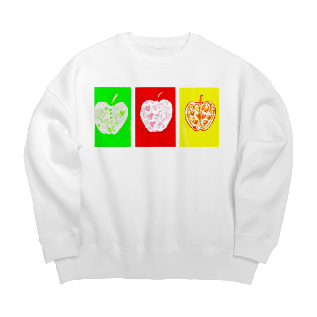 おとぼけ姉さんSHOPのりんご！りんご！りんご！ Big Crew Neck Sweatshirt