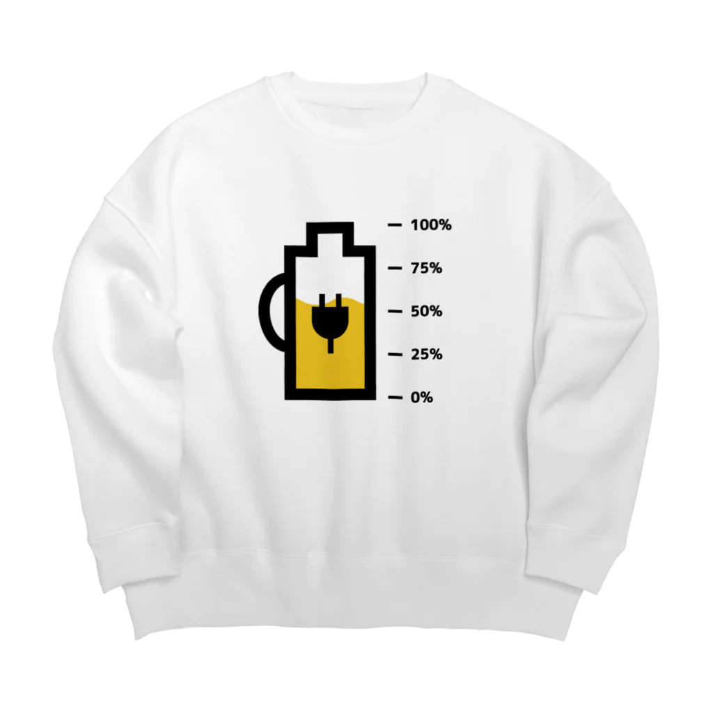 高堂玲/イラストの方のビール充電中 Big Crew Neck Sweatshirt