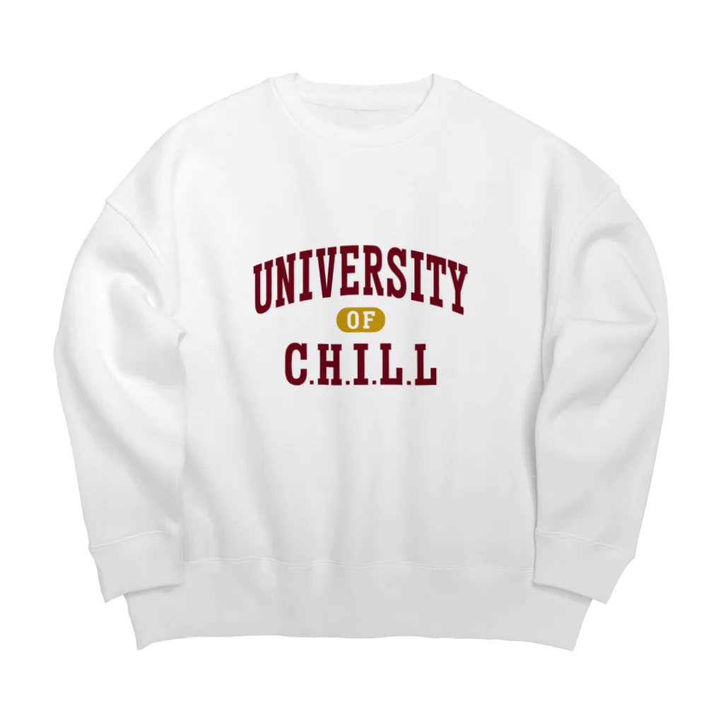 グラフィンのチル大学 エンジ文字 Big Crew Neck Sweatshirt