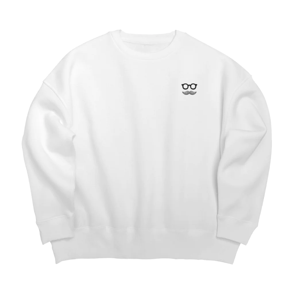 Andiamoのシンプルおひげ。（字なし/黒） Big Crew Neck Sweatshirt