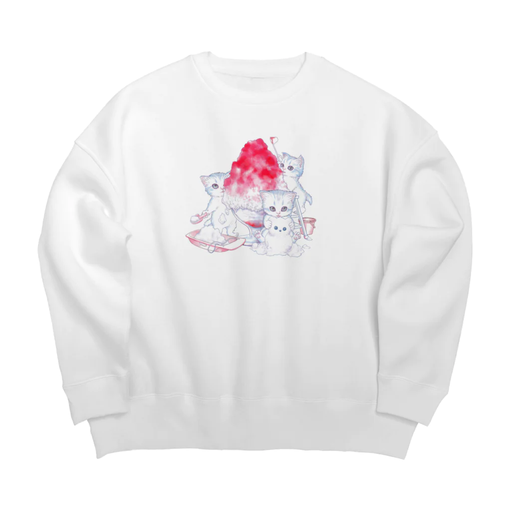 nya-mew（ニャーミュー）のかき氷大好き Big Crew Neck Sweatshirt