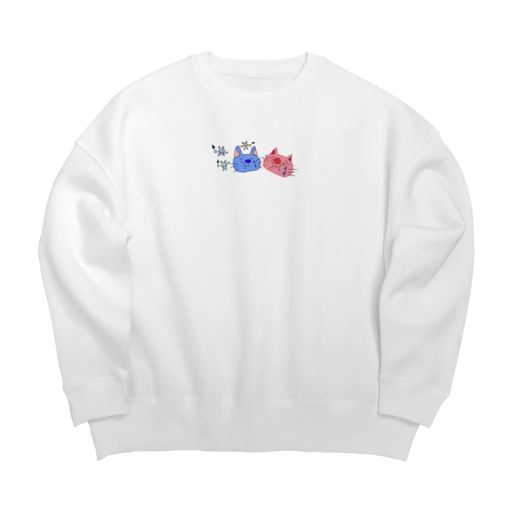 ほっこりの虫歯ニャン2 Big Crew Neck Sweatshirt