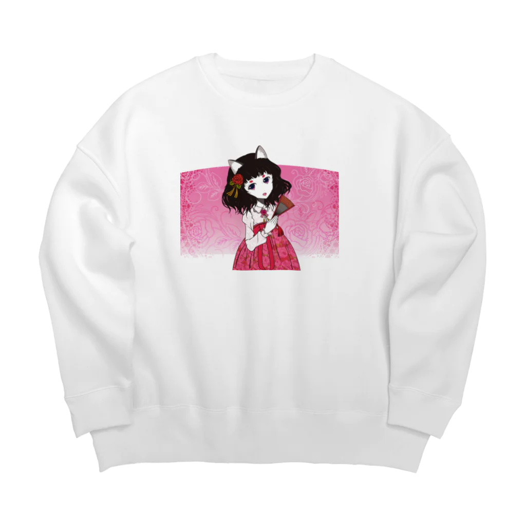 加藤 光雲のRose-design（扇子閉じVer.） Big Crew Neck Sweatshirt