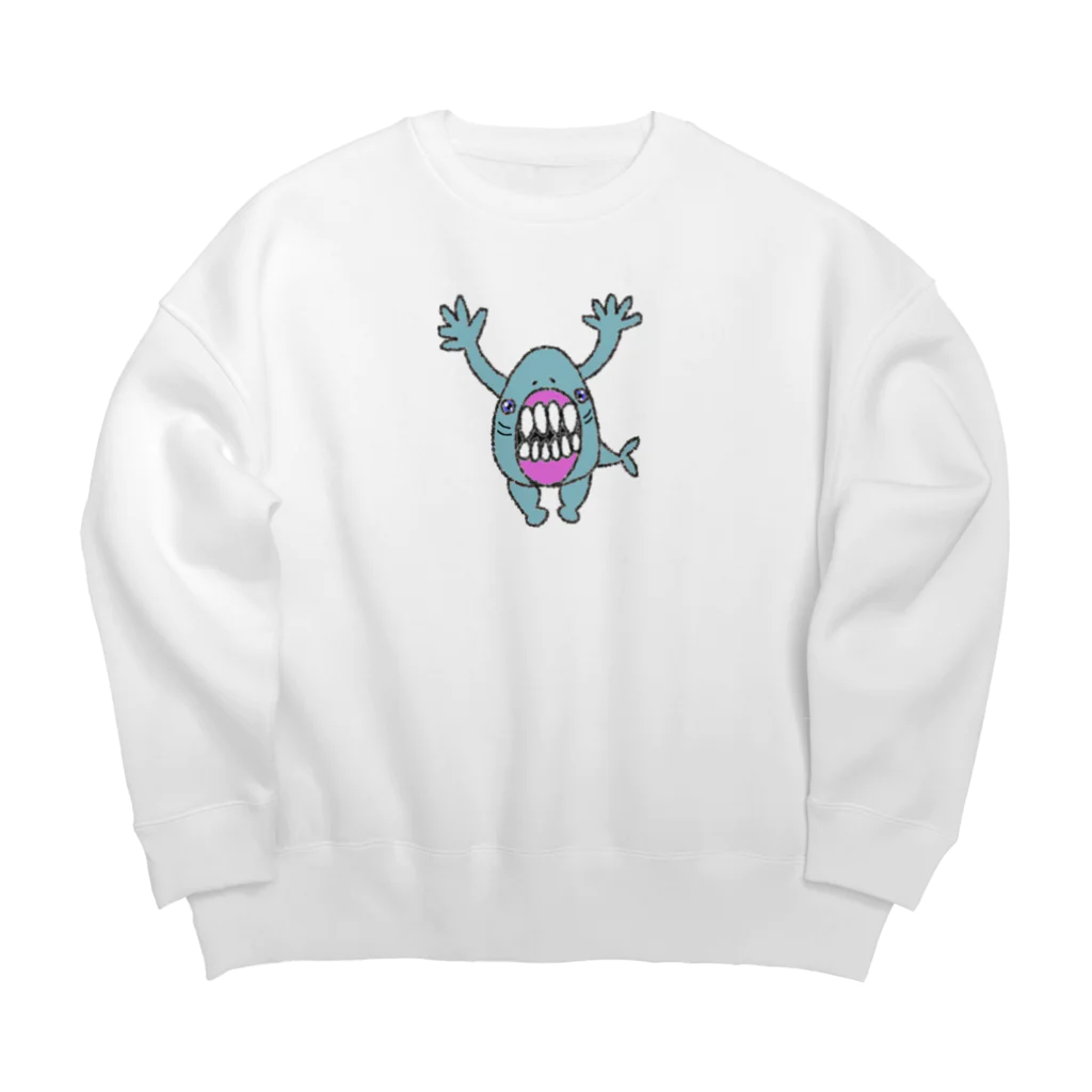 ゆちゃち家のにげろ〜さめ様だぞぉ Big Crew Neck Sweatshirt