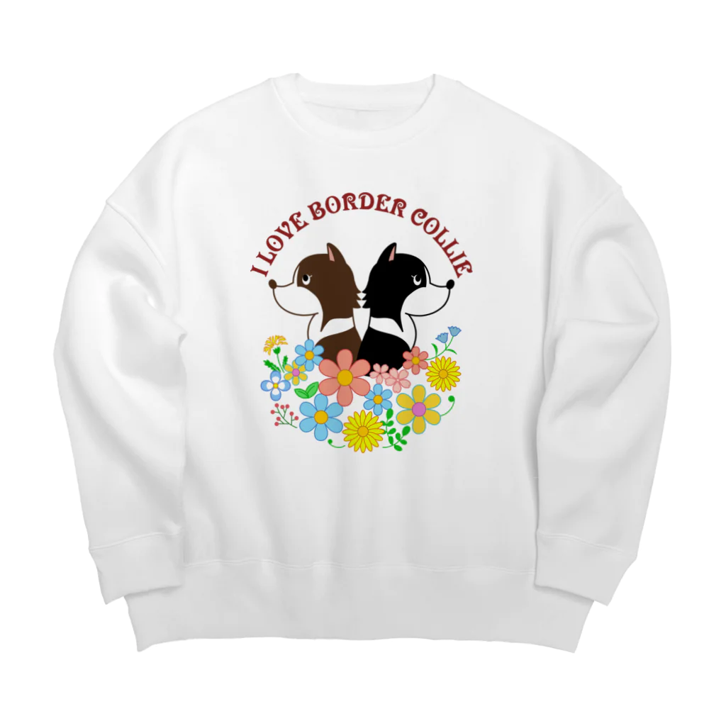 Kazunari0420の乙女ちっくなボーダーコリー（ブラック&チョコ） Big Crew Neck Sweatshirt