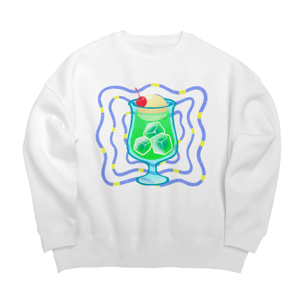 オカユの涼しげクリームソーダ Big Crew Neck Sweatshirt