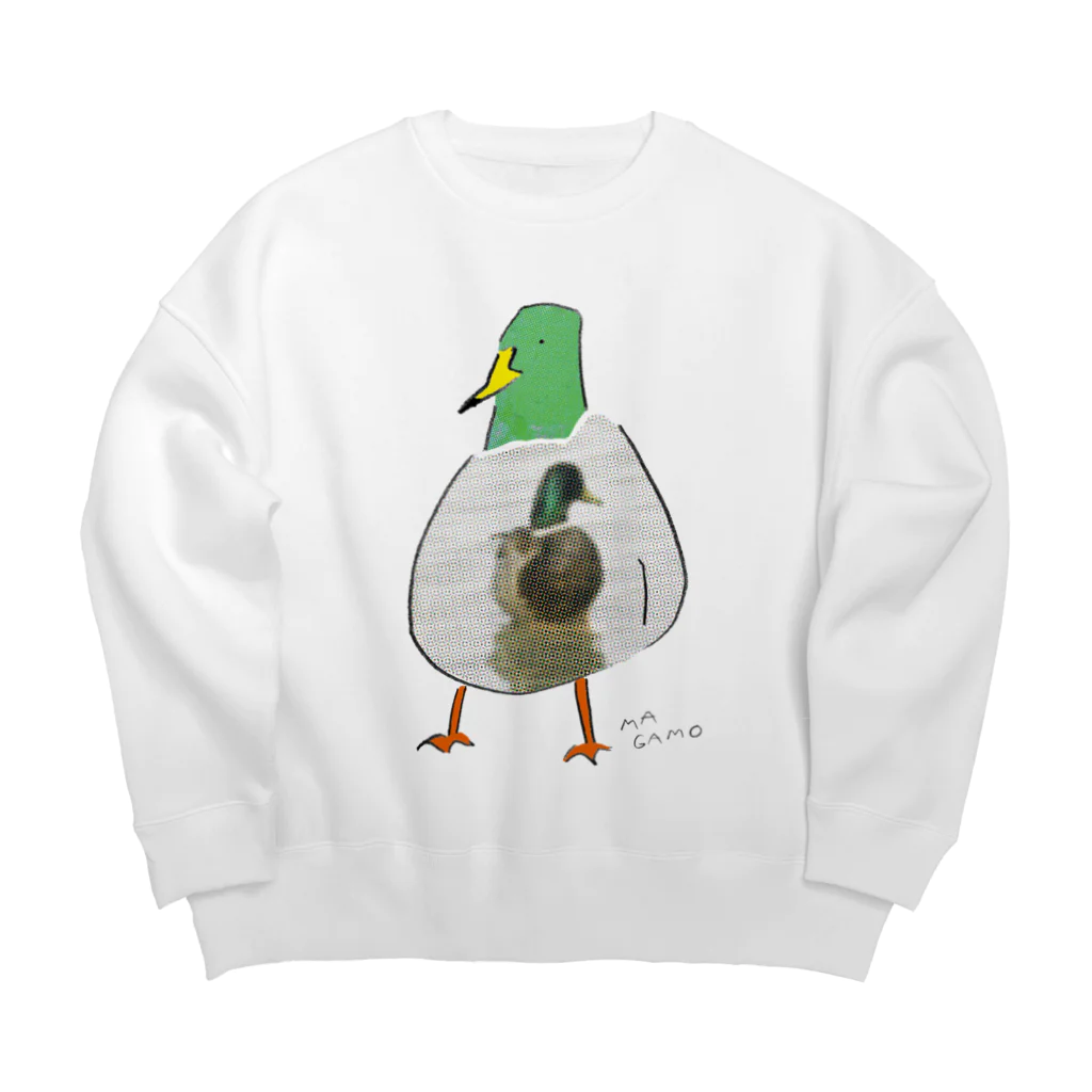 TORISUKI（野鳥・鳥グッズ）のカモかもしれない Big Crew Neck Sweatshirt