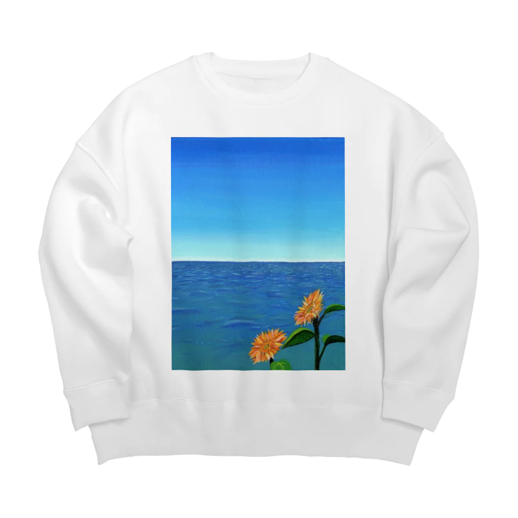 ミズノ リエ　グッズの小窓からの景色-夏-右側キリトリ Big Crew Neck Sweatshirt