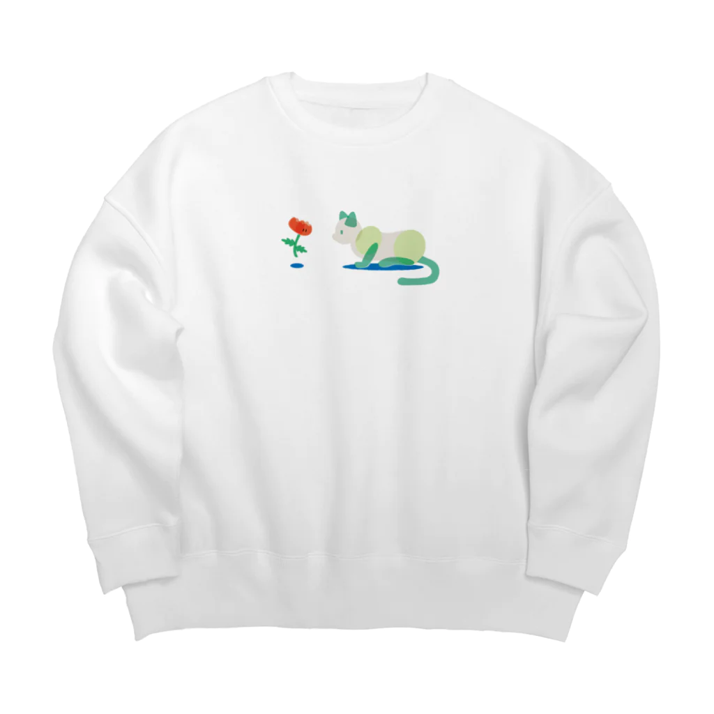 おばけ植物園のポピーとねこ Big Crew Neck Sweatshirt