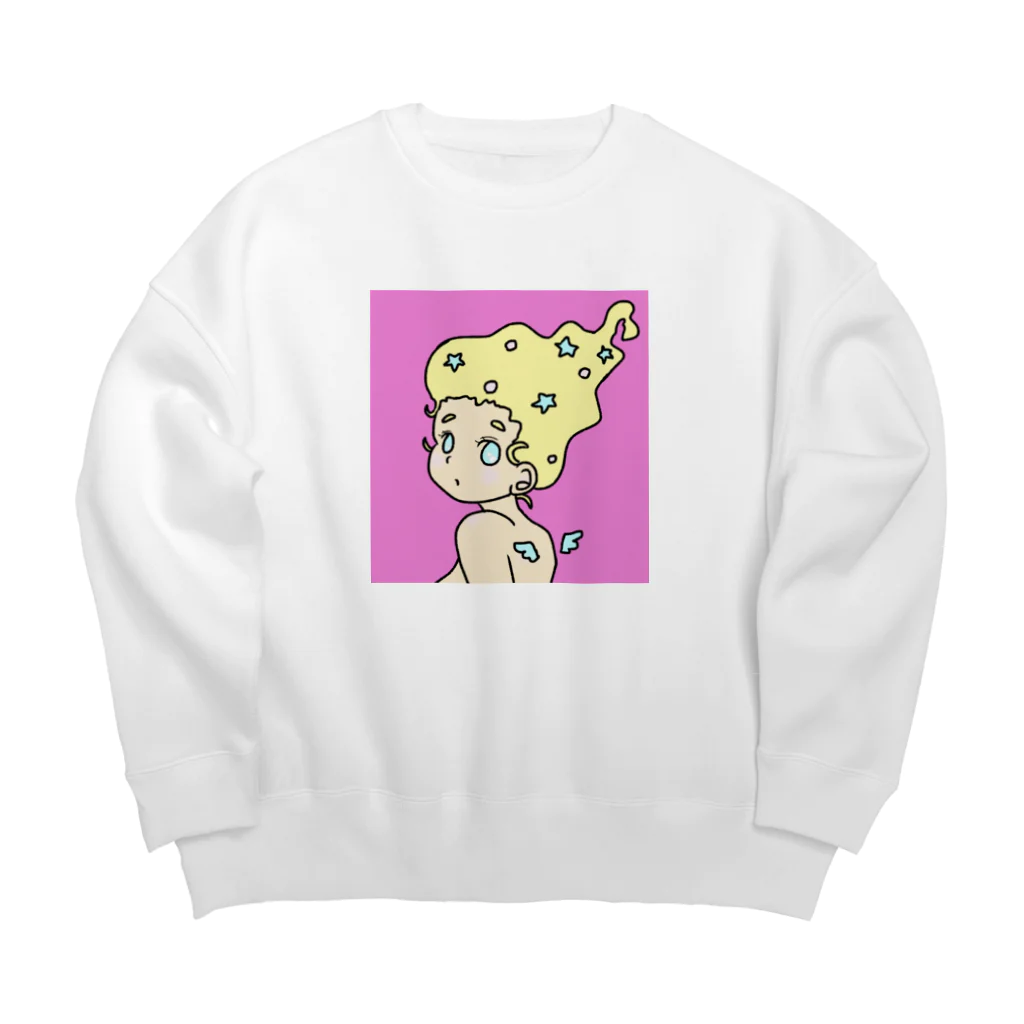 なでしこ@デザインのビビッドな天使ちゃん Big Crew Neck Sweatshirt