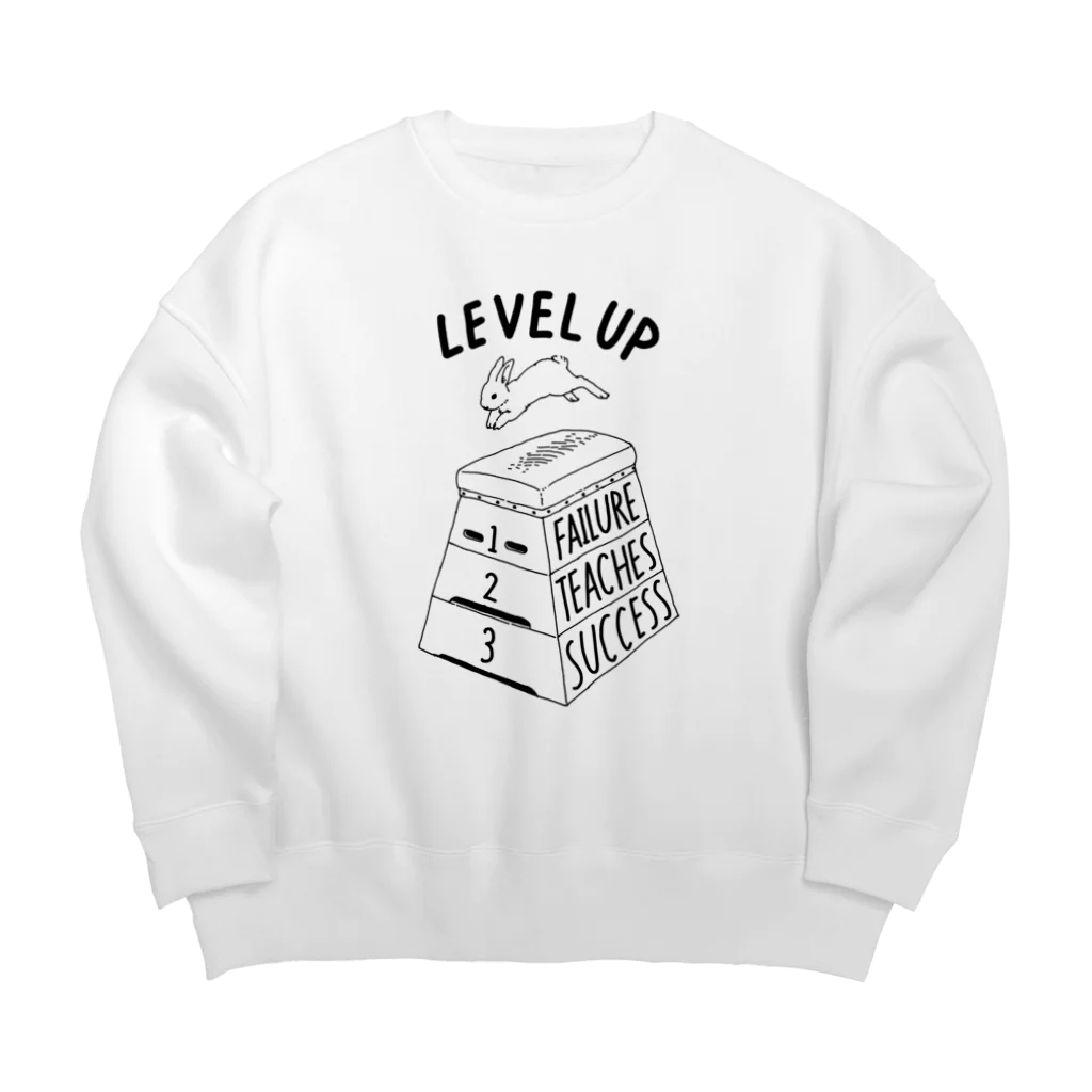 ねこぜもんのLEVEL UP FTS くろいロゴ Big Crew Neck Sweatshirt