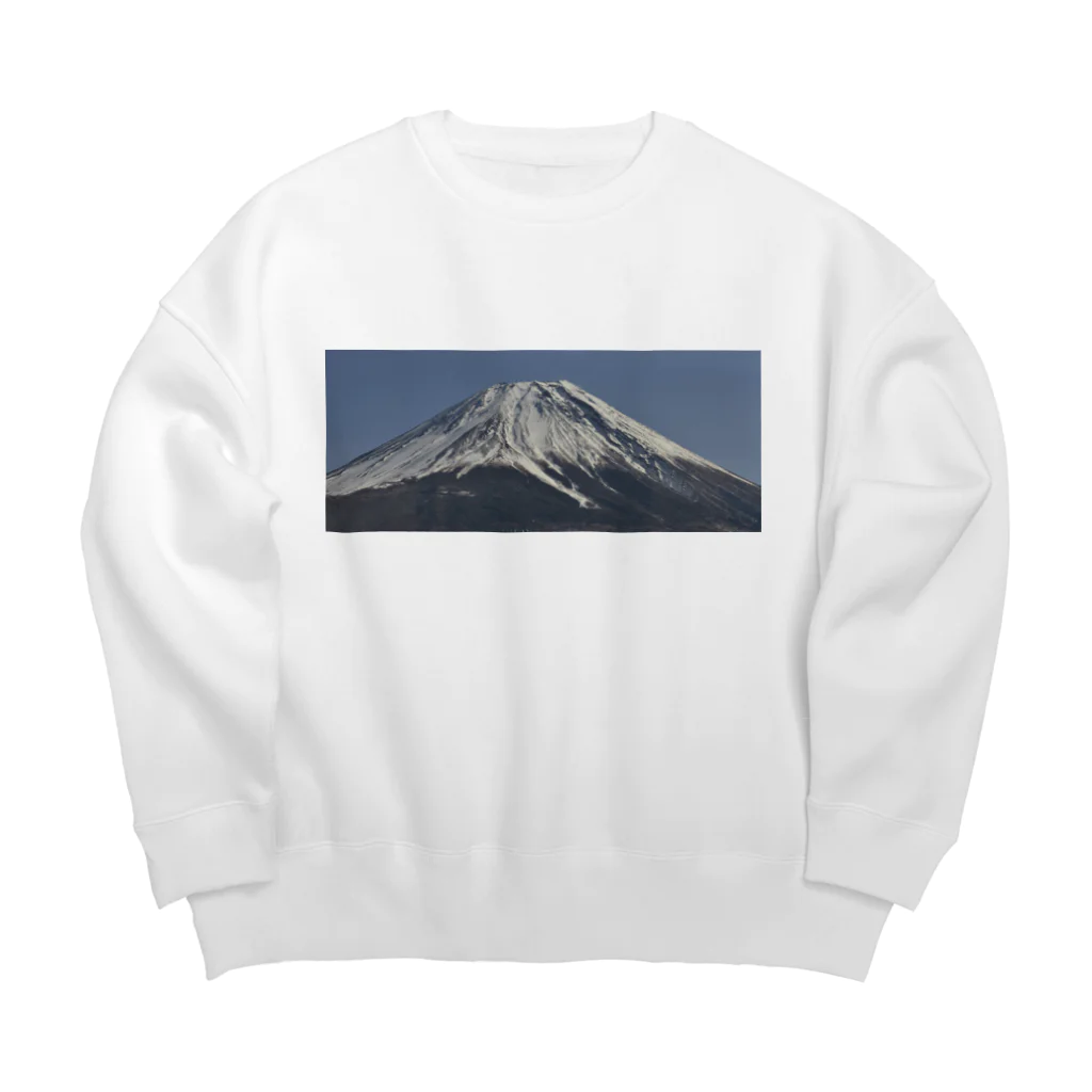 下田村の冠雪した富士山 Big Crew Neck Sweatshirt