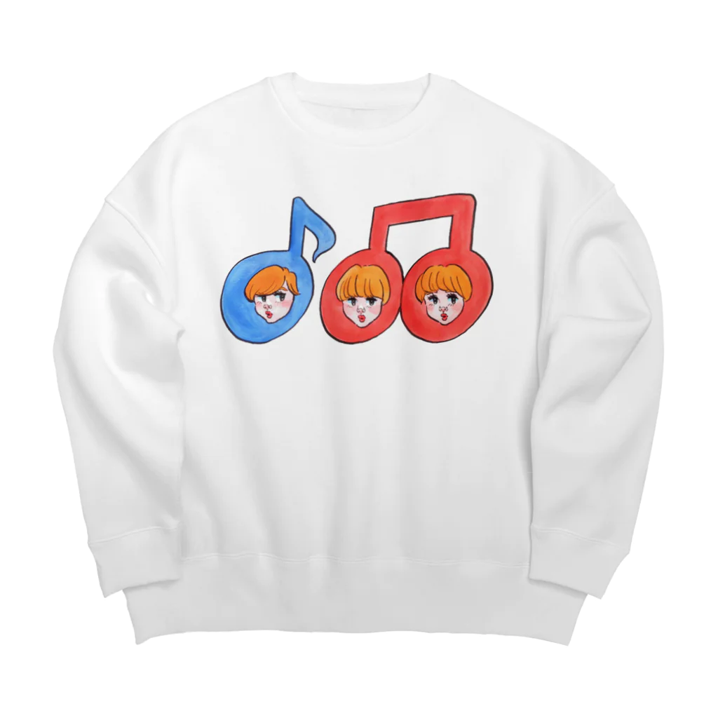 ソーメンズのおんぷちゃん Big Crew Neck Sweatshirt