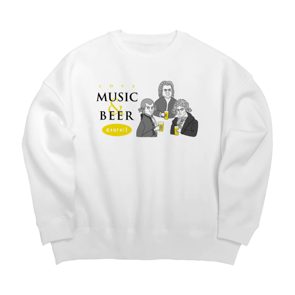 ビールとアート TM-3 Designの偉人 × BEER（三人の音楽家・音楽とビールを愛す） Big Crew Neck Sweatshirt