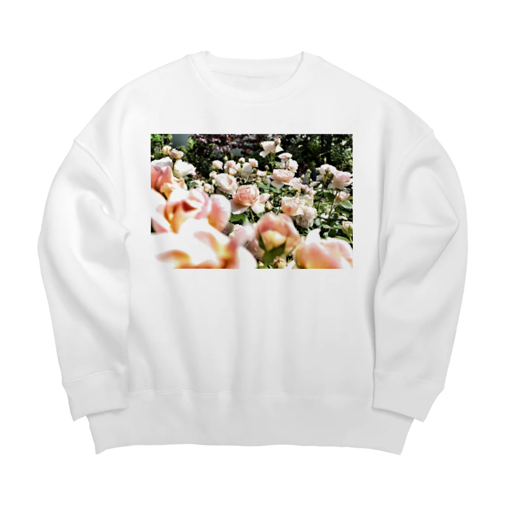 しゃしんのヴィンテージピンクの薔薇 Big Crew Neck Sweatshirt