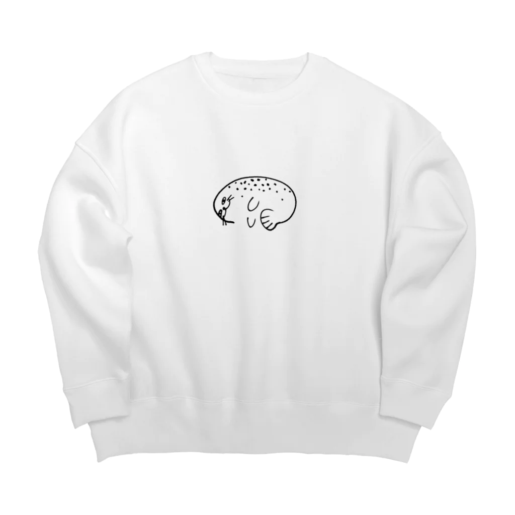 はまだの諦観アザラシ Big Crew Neck Sweatshirt