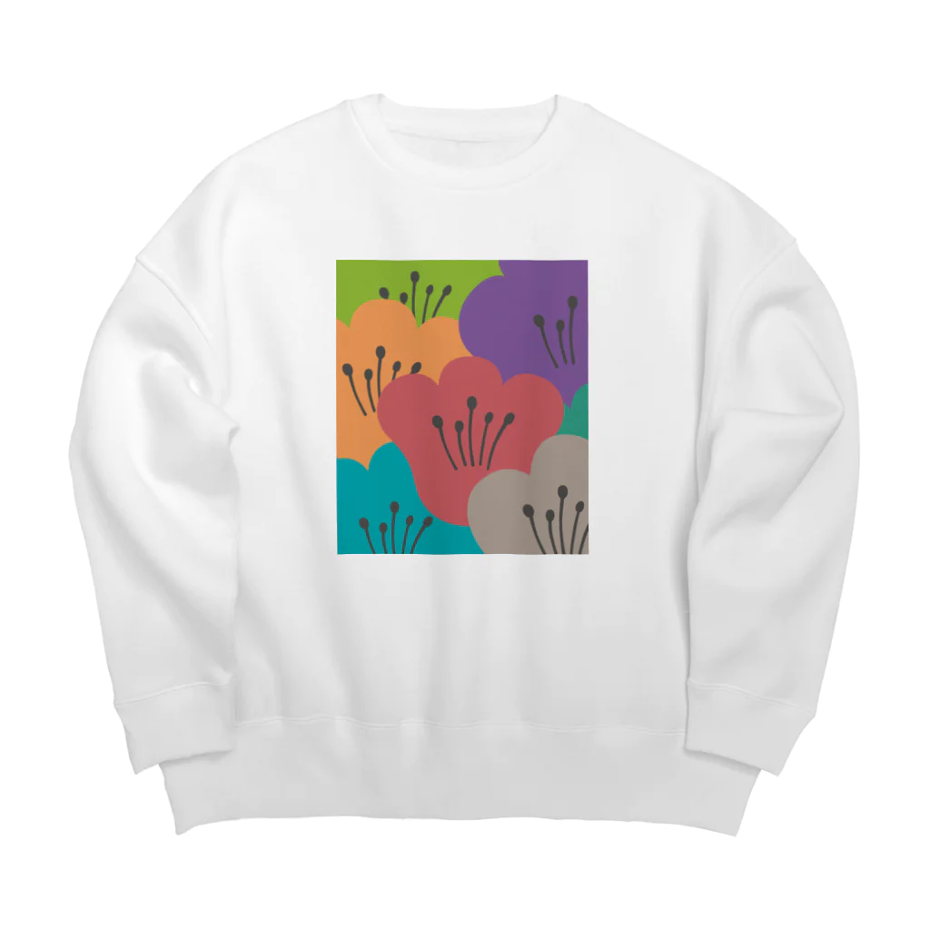 Wonder Bird Forestのティータイムの花 [TTF1] Big Crew Neck Sweatshirt