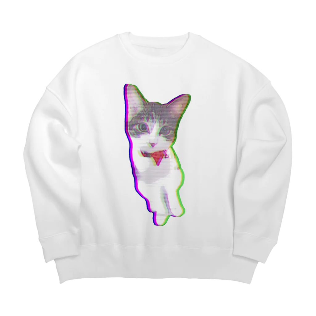 三毛猫みゅうちゃんねるの三毛猫のみゅう レトロ Big Crew Neck Sweatshirt