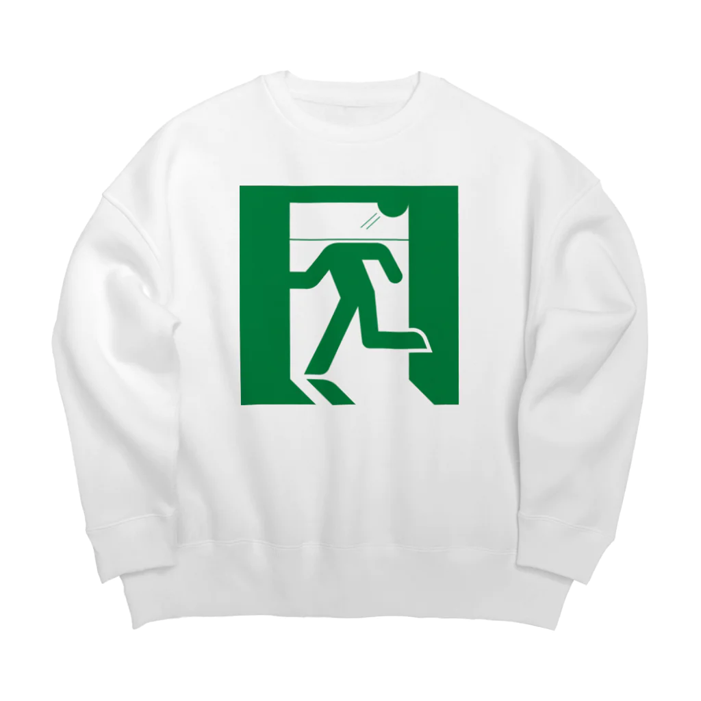 Hungry Freaksの【ホラーな公共サイン】恐怖の非情口 Big Crew Neck Sweatshirt