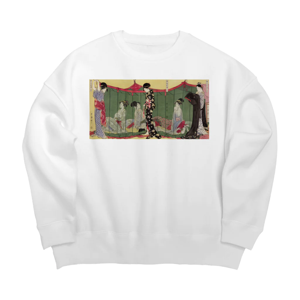 寿めでたや(ukiyoe)の日本画　浮世絵　喜多川歌麿_婦人泊り客の図 Big Crew Neck Sweatshirt