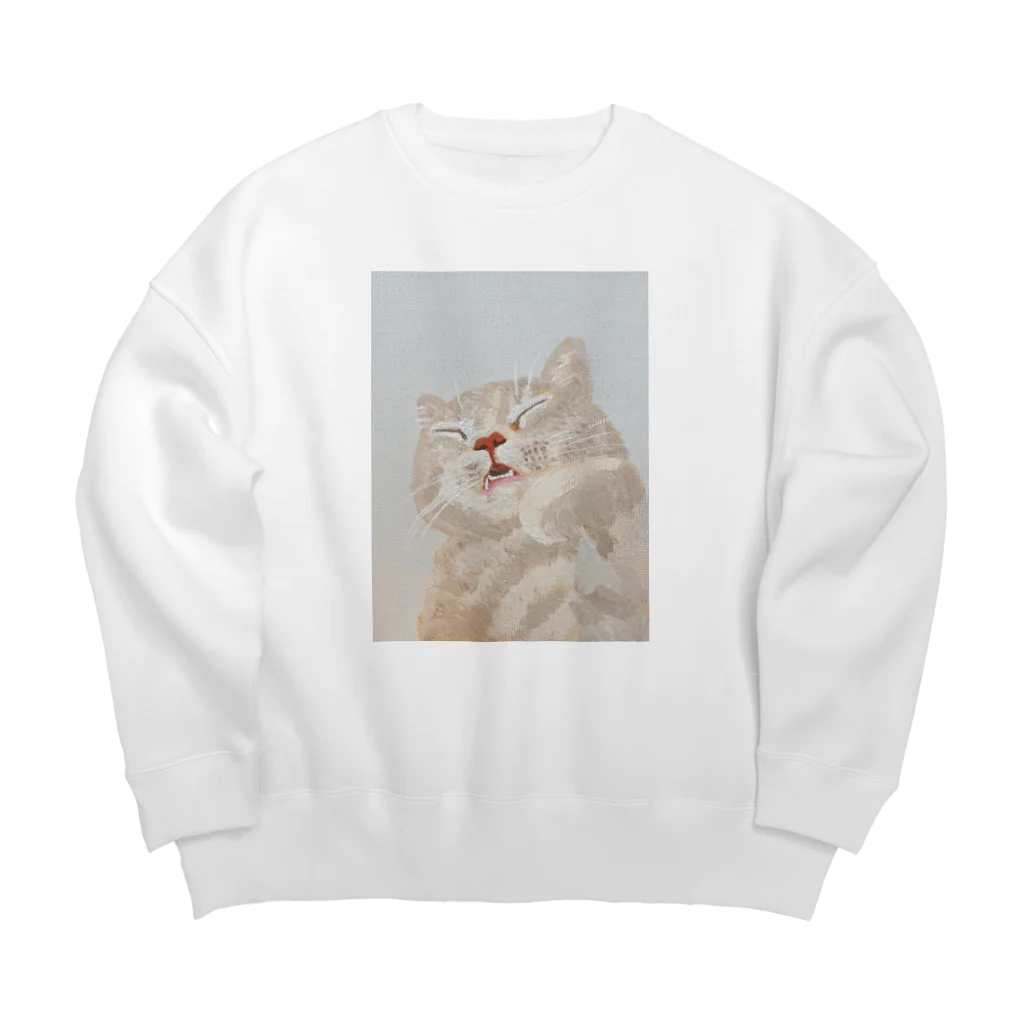 とい屋のねむるねこ Big Crew Neck Sweatshirt