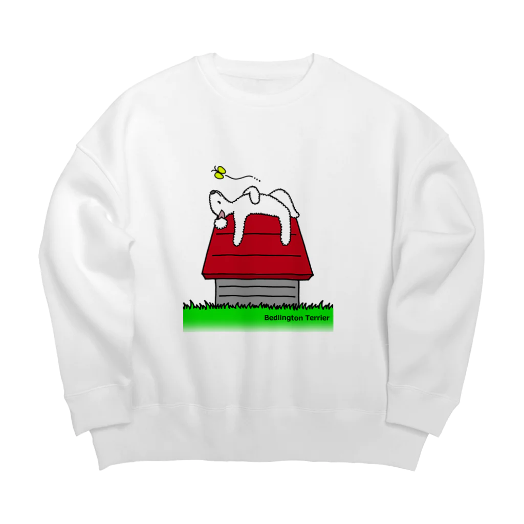 ベドリントンテリアのワホワホショップのおひるね Big Crew Neck Sweatshirt