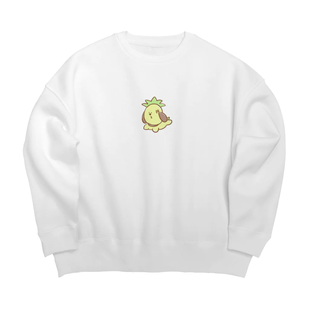 パイナップルという犬のはしるはしるパイナップル Big Crew Neck Sweatshirt