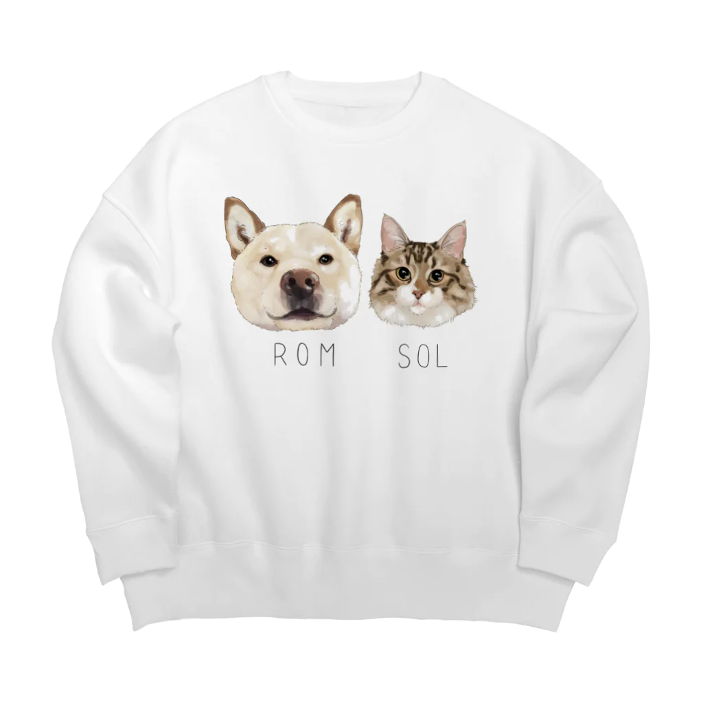 みきぞーん｜保護猫 ミッキー画伯と肉球とおともだちのrom & sol Big Crew Neck Sweatshirt