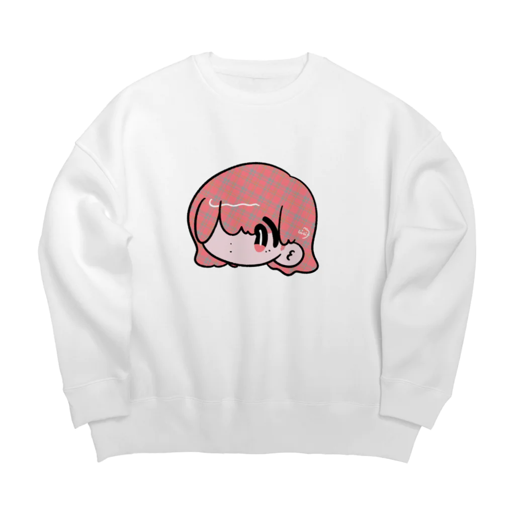 微々子(Viviko)のほっこりチェックガール Big Crew Neck Sweatshirt