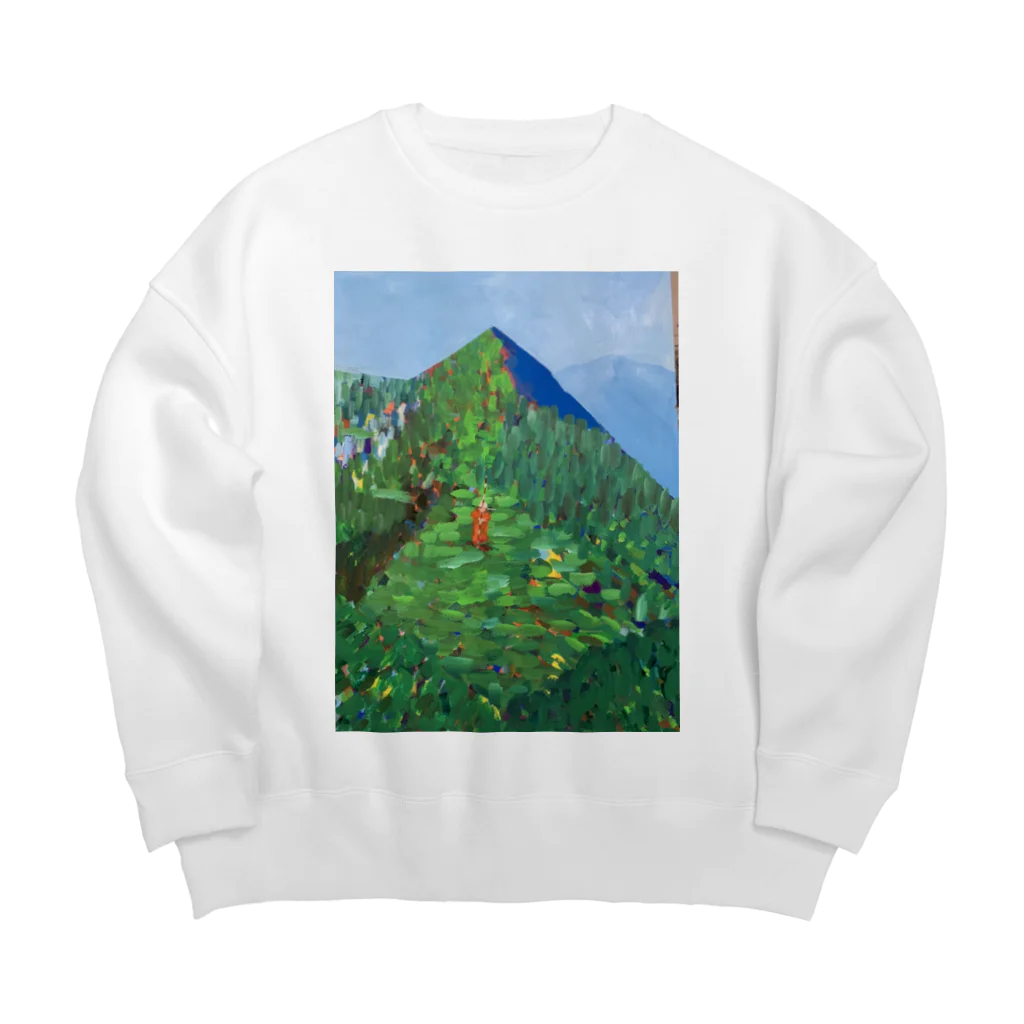 saigonotansanの山の絵 Big Crew Neck Sweatshirt