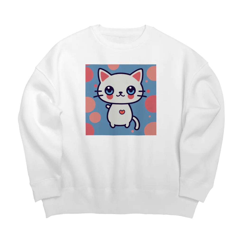 A31eの狛猫のミケ「はーとびーと」 Big Crew Neck Sweatshirt