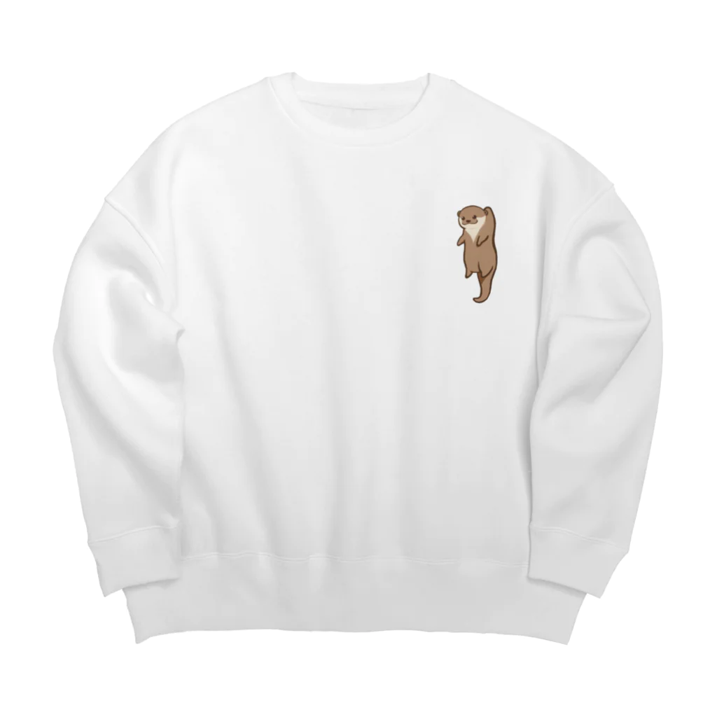 綾錦工房 りこりすのほされカワウソ Big Crew Neck Sweatshirt