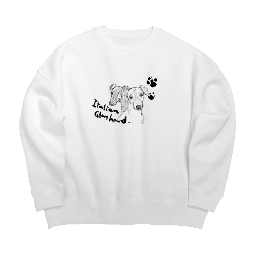 イタグレ／ビーグルshopのイタグレ（犬） Big Crew Neck Sweatshirt