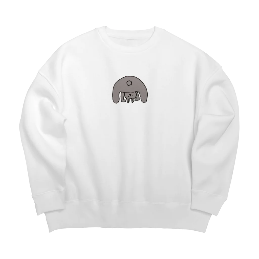 ぱな1号店ののぞきうさぎ Big Crew Neck Sweatshirt